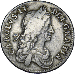 1663 Shilling (Shields Transposed) - Charles II British Silver Coin - Nice
