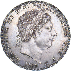 1819 LX Crown - George III British Silver Coin - Very Nice