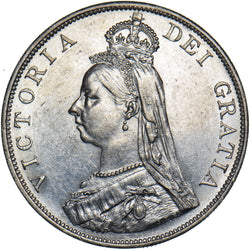 1887 Double Florin (Arabic 1) - Victoria British Silver Coin - Very Nice