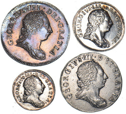 1772 Maundy Set - George III British Silver Coins - Very Nice
