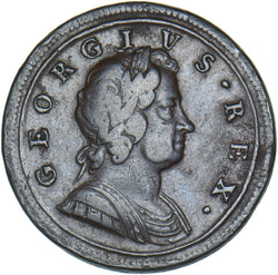 1721 Halfpenny - George I British Copper Coin - Nice