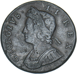 1731 Halfpenny - George II British Copper Coin - Nice