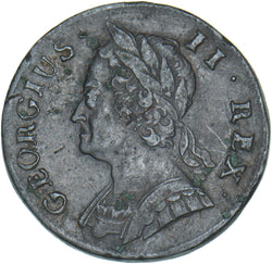 1743 Halfpenny - George II British Copper Coin