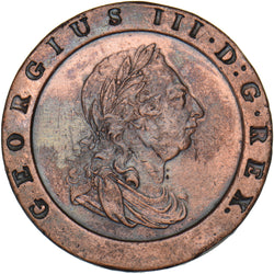 1797 Cartwheel Twopence - George III British Copper Coin