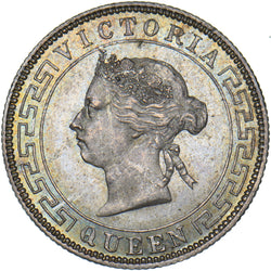 1892 Ceylon (Sri Lanka) 50 Cents - Victoria Silver Coin - Superb