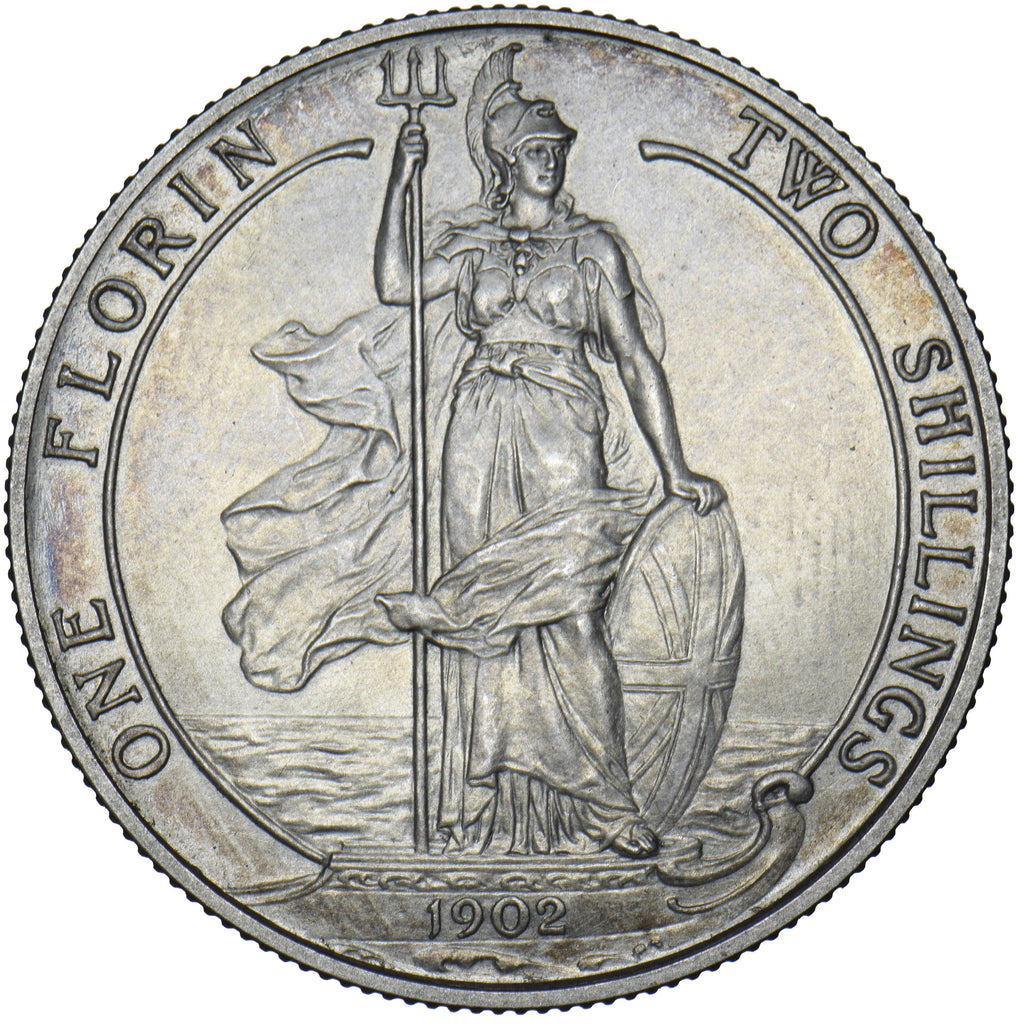 1902 Matt Proof Florin Edward VII British Silver Coin Superb The