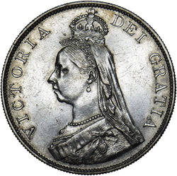1887 Double Florin (Arabic 1) - Victoria British Silver Coin - Very Nice