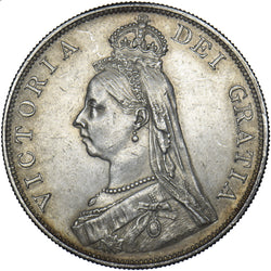1887 Double Florin (Arabic 1) - Victoria British Silver Coin - Very Nice