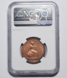 1841 Halfpenny (NGC MS63) - Victoria British Copper Coin - Superb