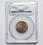 1890 Halfpenny (CGS UNC 82) - Victoria British Bronze Coin - Superb