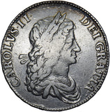 1663 Crown - Charles II British Silver Coin - Nice