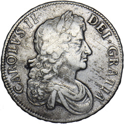 1676 Crown - Charles II British Silver Coin - Nice