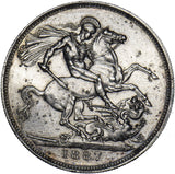 1887 Crown - Victoria British Silver Coin - Nice