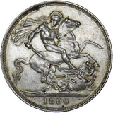 1890 Crown - Victoria British Silver Coin - Very Nice