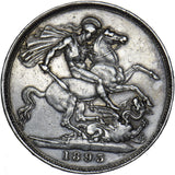 1893 LVI Crown - Victoria British Silver Coin - Nice