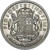1937 Crown - George VI British Silver Coin - Superb