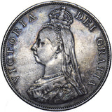 1890 Double Florin - Victoria British Silver Coin - Nice