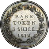1812 3 Shillings Bank Token - George III British  Coin - Very Nice