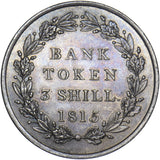 1815 3 Shillings Bank Token - George III British Silver Coin - Very Nice