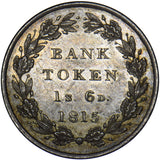 1815 Eighteenpence Bank Token - George III British Silver Coin - Very Nice