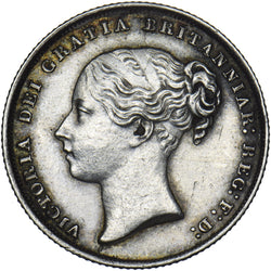 1844 Shilling - Victoria British Silver Coin - Very Nice