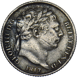 1817 Sixpence - George III British Silver Coin