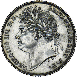 1825 Sixpence - George IV British Silver Coin - Very Nice