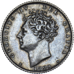 1829 Sixpence - George IV British Silver Coin - Very Nice