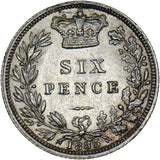 1885 Sixpence - Victoria British Silver Coin - Very Nice