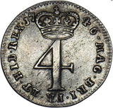 1746 Maundy Fourpence - George II British Silver Coin - Very Nice