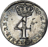 1780 Maundy Fourpence - George III British Silver Coin - Very Nice