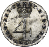 1800 Maundy Fourpence - George III British Silver Coin - Very Nice