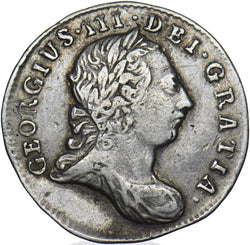 1780 Threepence - George III British Silver Coin - Nice