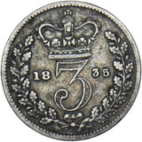 1835 Threepence - William IV British Silver Coin