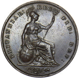 1844 Penny - Victoria British Copper Coin - Very Nice