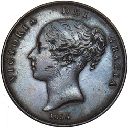 1854 Penny - Victoria British Copper Coin