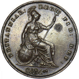 1858 Penny - Victoria British Copper Coin - Nice
