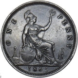1865 Penny - Victoria British Bronze Coin - Nice