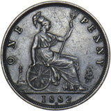 1882 H Penny - Victoria British Bronze Coin - Nice