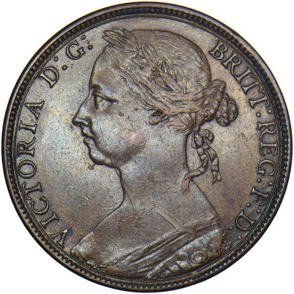 1890 Penny - Victoria British Bronze Coin - Nice