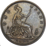 1890 Penny - Victoria British Bronze Coin - Nice