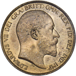 1902 Penny - Edward VII British Bronze Coin - Superb