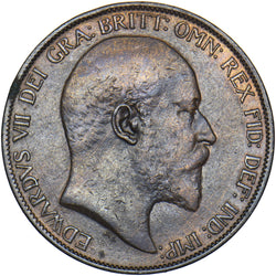 1903 Penny - Edward VII British Bronze Coin - Nice REF-A