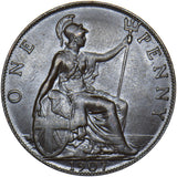 1907 Penny - Edward VII British Bronze Coin - Nice