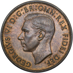 1951 Penny - George VI British Bronze Coin - Very Nice
