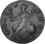 1742 Halfpenny - George II British Copper Coin