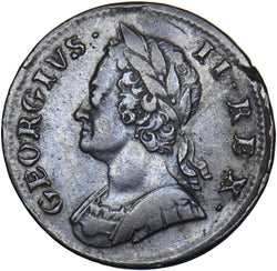1752 Halfpenny - George II British Copper Coin - Nice