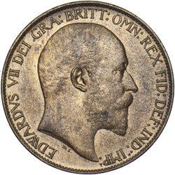1908 Halfpenny - Edward VII British Bronze Coin - Superb