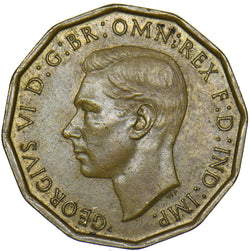 1946 Brass Threepence - George VI British Coin - Very Nice