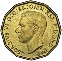 1948 Brass Threepence - George VI British Coin - Superb